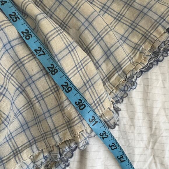 DÔEN Frede Meadowlark Plaid Babydoll Short Mini Dress Size M - Picture 12 of 13